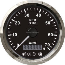 85mm Stainless Steel Tachometer with Multifunction Display 0-7000rpm for Vehicles Marine